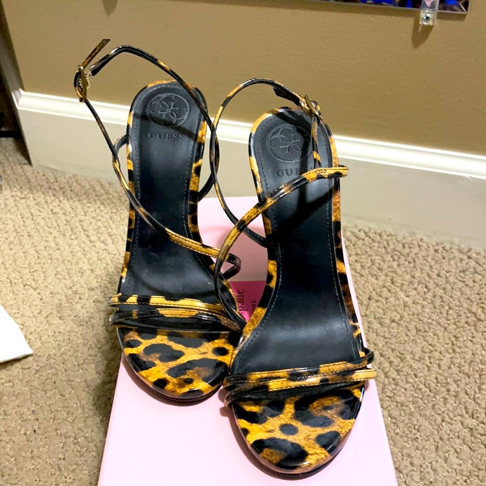 Cheetah print strappy sandals